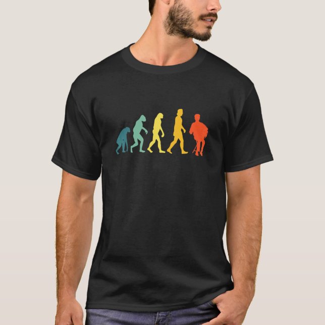 Accordion Evolution Retro Accordion Player Musicia T Shirt (Framsida)