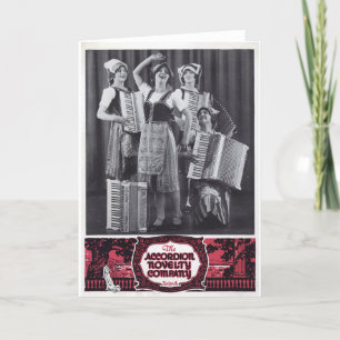 Accordion Girls Vintage annons Kort