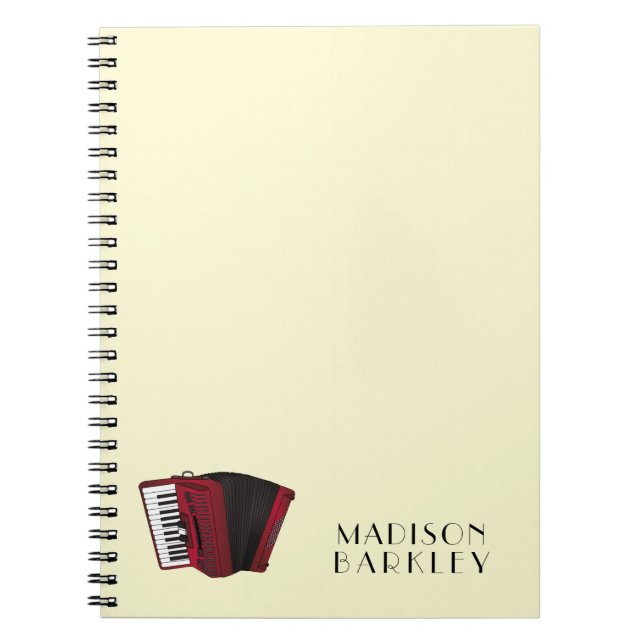 Accordion Instrument Musician Music Teacher Anteckningsbok (Framsidan)