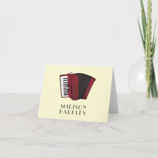 Accordion Instrument Musician Music Teacher Anteckningskort (Framsida)