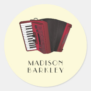 Accordion Instrument Musician Music Teacher Runt Klistermärke