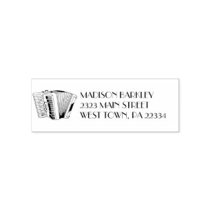 Accordion Instrument Musician Music Teacher Självfärgande Stämpel