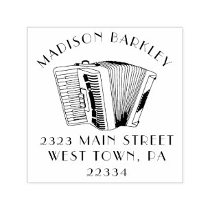 Accordion Instrument Musician Music Teacher Självfärgande Stämpel