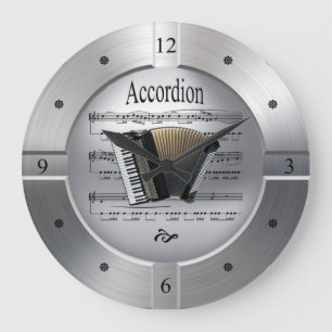 Accordion ~ Lakan Music ~ Bruten Silver Färg ~ Stor Klocka