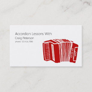 Accordion Lessons, Music Instructions Visitkort