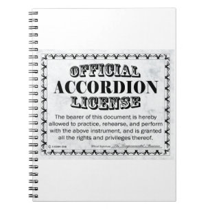Accordion Licence Anteckningsbok
