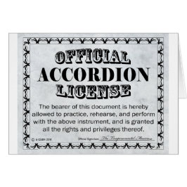 Accordion Licence Hälsningskort