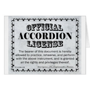 Accordion Licence Hälsningskort