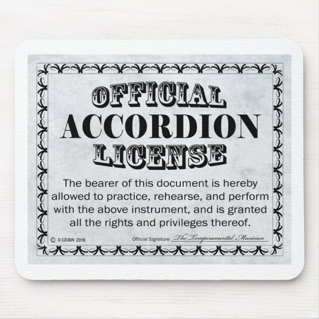 Accordion Licence Musmatta (Framsidan)