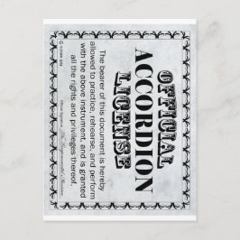 Accordion Licence Vykort