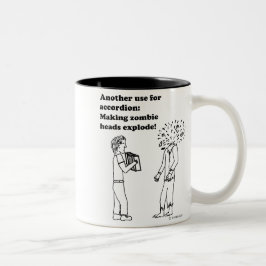 Accordion Makes Zombies Explode Två-Tonad Mugg