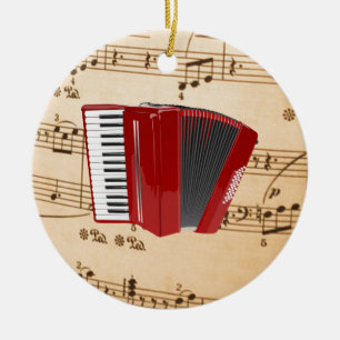 Accordion Music, populär design, Julgransprydnad Keramik