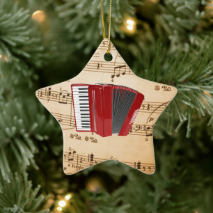 Accordion Music, populär design, Julgransprydnad Keramik