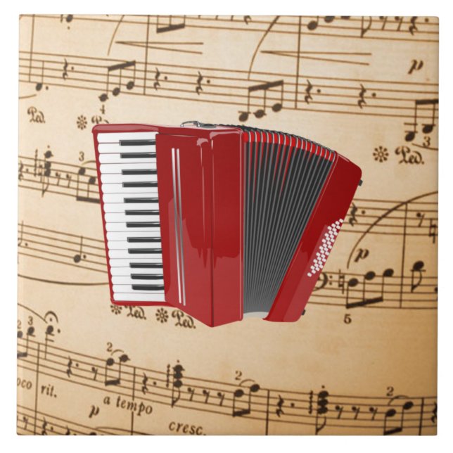 Accordion Music, populär design,  Kakelplatta (Framsidan)