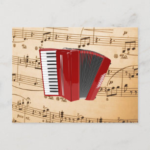 Accordion Music, populär design, Vykort