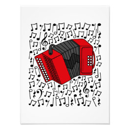 Accordion Musik noter Accordionist Folk Musician Fototryck