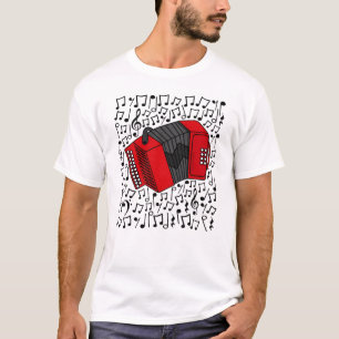 Accordion Musik noter Accordionist Folk Musician T Shirt