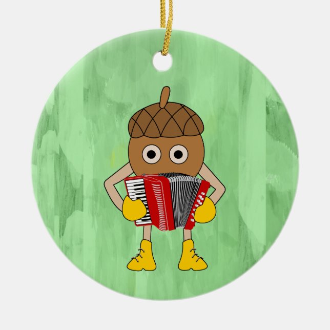 Accordion Nöt Julgransprydnad Keramik (Framsidan)