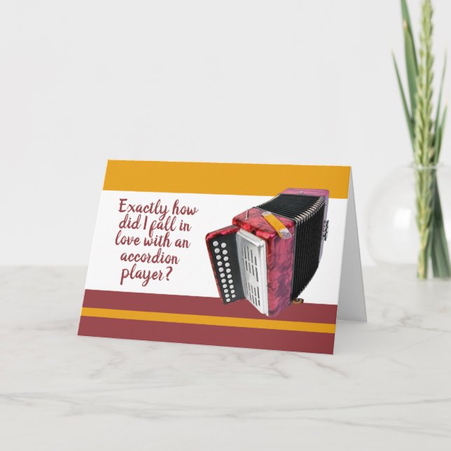 Accordion Player Accordionist-årsdag Kort (Framsida)