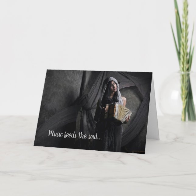 Accordion Player Accordionist Musician Birthday Kort (Framsida)