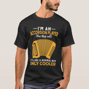 Accordion Player Boy som en vanlig pojke-cooler T Shirt