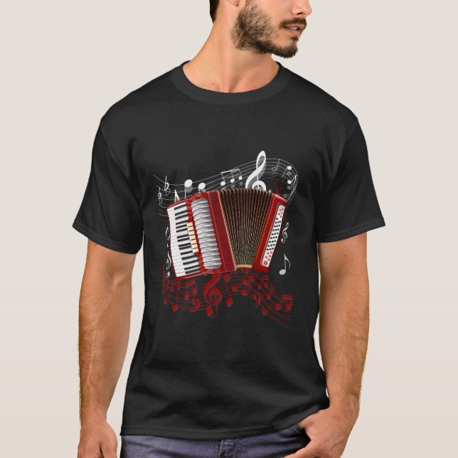 Accordion Player Folk Music Accordion T Shirt (Framsida)