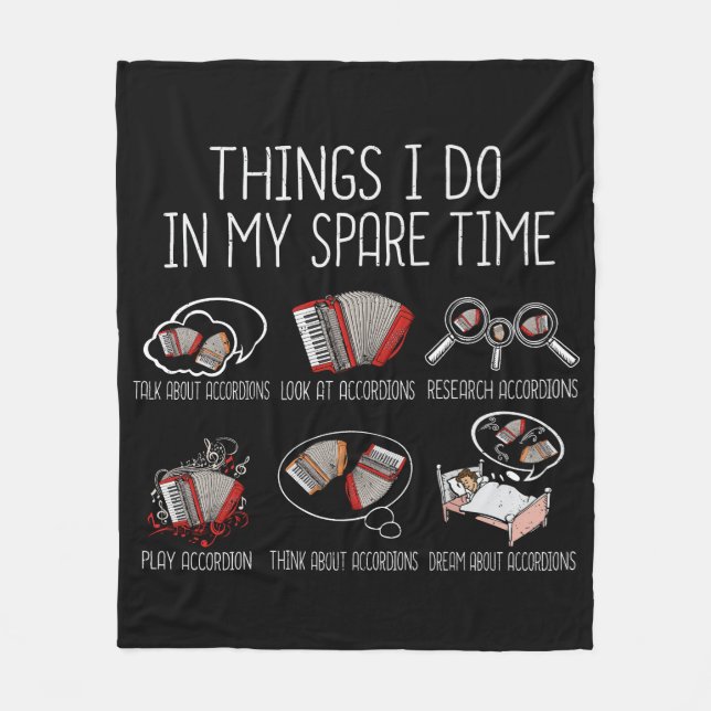 Accordion Player Gift Manar Folk Music Accordion Fleecefilt (Framsidan)