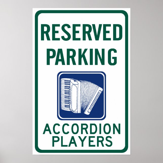 Accordion Player Parking Poster (Framsidan)