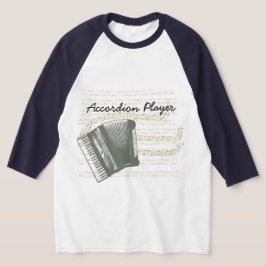 Accordion Player Raglan Baseball T-shirt
