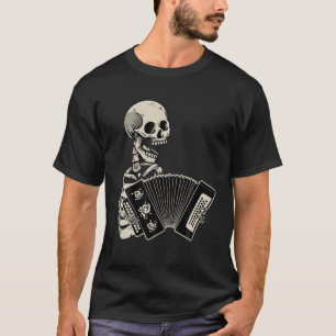 Accordion Player Retro Skull Skeleton Accordionist T Shirt