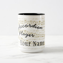 Accordion Player stor mugg med ditt namn