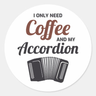 Accordion Polka Music Musician Coffee Gift Runt Klistermärke