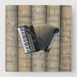 Accordion ~ Rolled Lakan Music Background ~ Music Fyrkantig Klocka