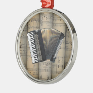 Accordion ~ Rolled Lakan Music Background ~ Music Julgransprydnad Metall