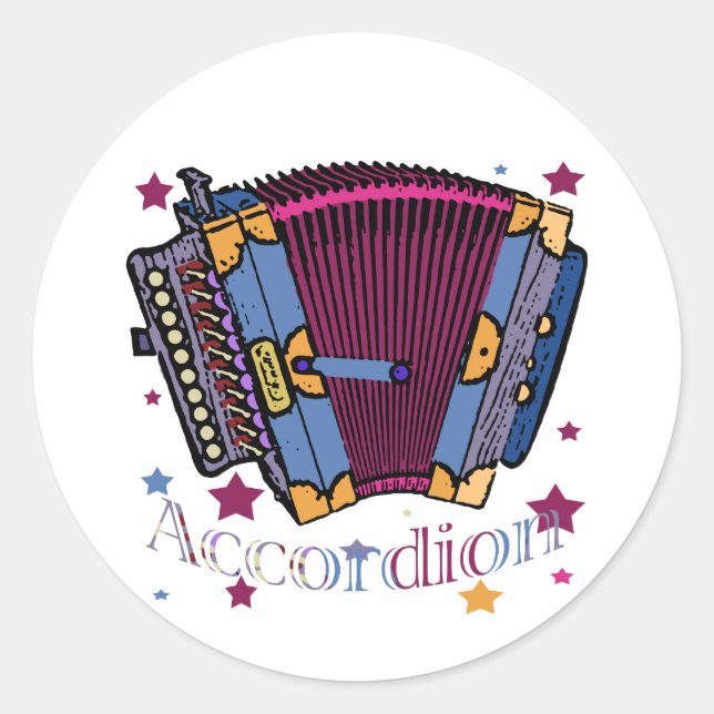 Accordion Runt Klistermärke (Framsida)
