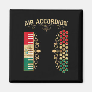 Accordion Shirt for Latin, Mexiko, Flagga, Vintage Magnet