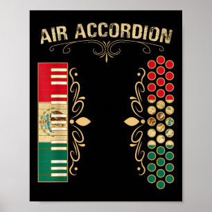 Accordion Shirt for Latin, Mexiko, Flagga, Vintage Poster