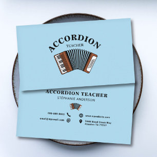 Accordion Teacher Blue Visitkort