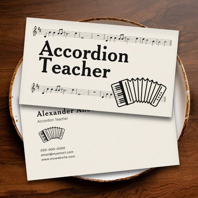 Accordion Teacher Visitkort (Accordion Teacher Business Card)