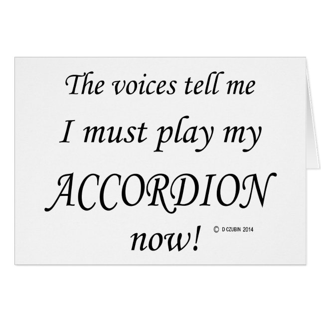 Accordion Voices säger att måste spela Hälsningskort (Framsidan Horizontal)