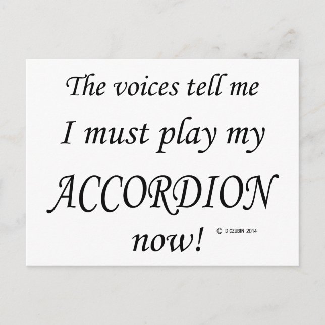 Accordion Voices säger att måste spela Vykort (Framsida)