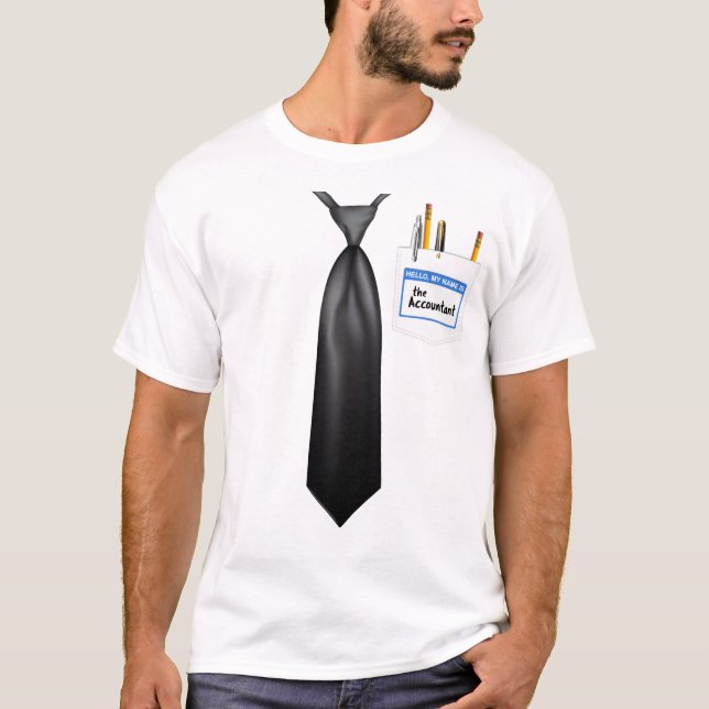 Account Dress Up with Tie Comfortable Work T Shirt (Framsida)