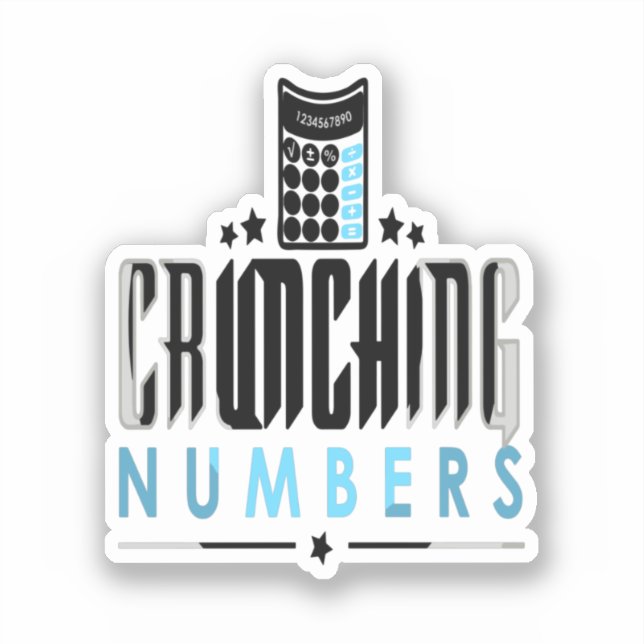 Accountant - Crunching Numbers Klistermärken (Framsida)