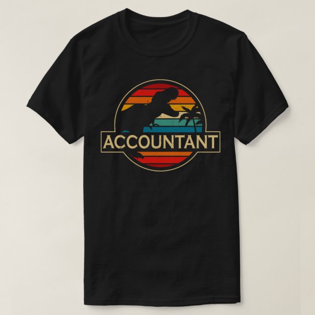 Accountant Dinosaur T Shirt (Design framsida)