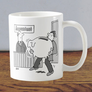 Accountant har en klient med Giant Piggy Bank Kaffemugg