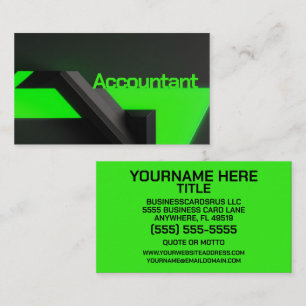 Accountant Modern Neon Grönt Visitkort