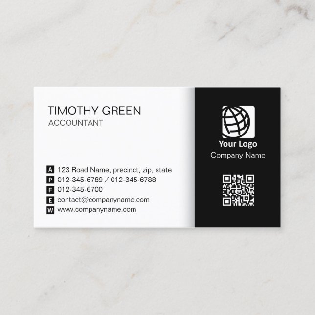 Accountant Simple Two Tone Business Card #06 Visitkort (Framsida)
