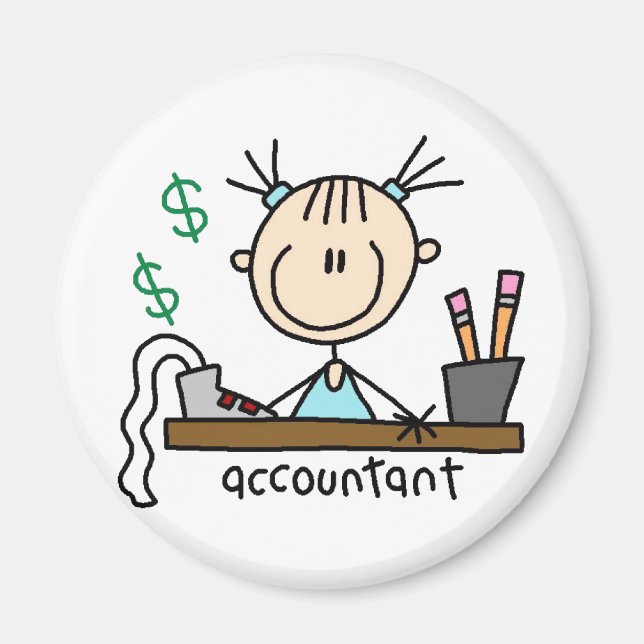 Accountant Stick figur Magnet (Framsidan)