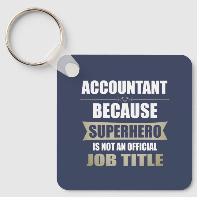 Accountant Superhero Novelty Nyckelring (Framsida)