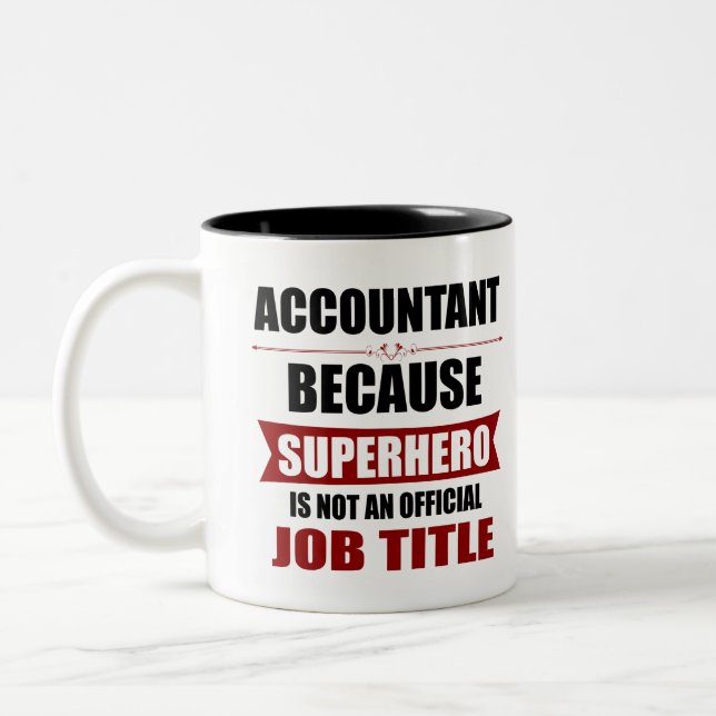 Accountant Superhero Novelty Två-Tonad Mugg (Vänster)